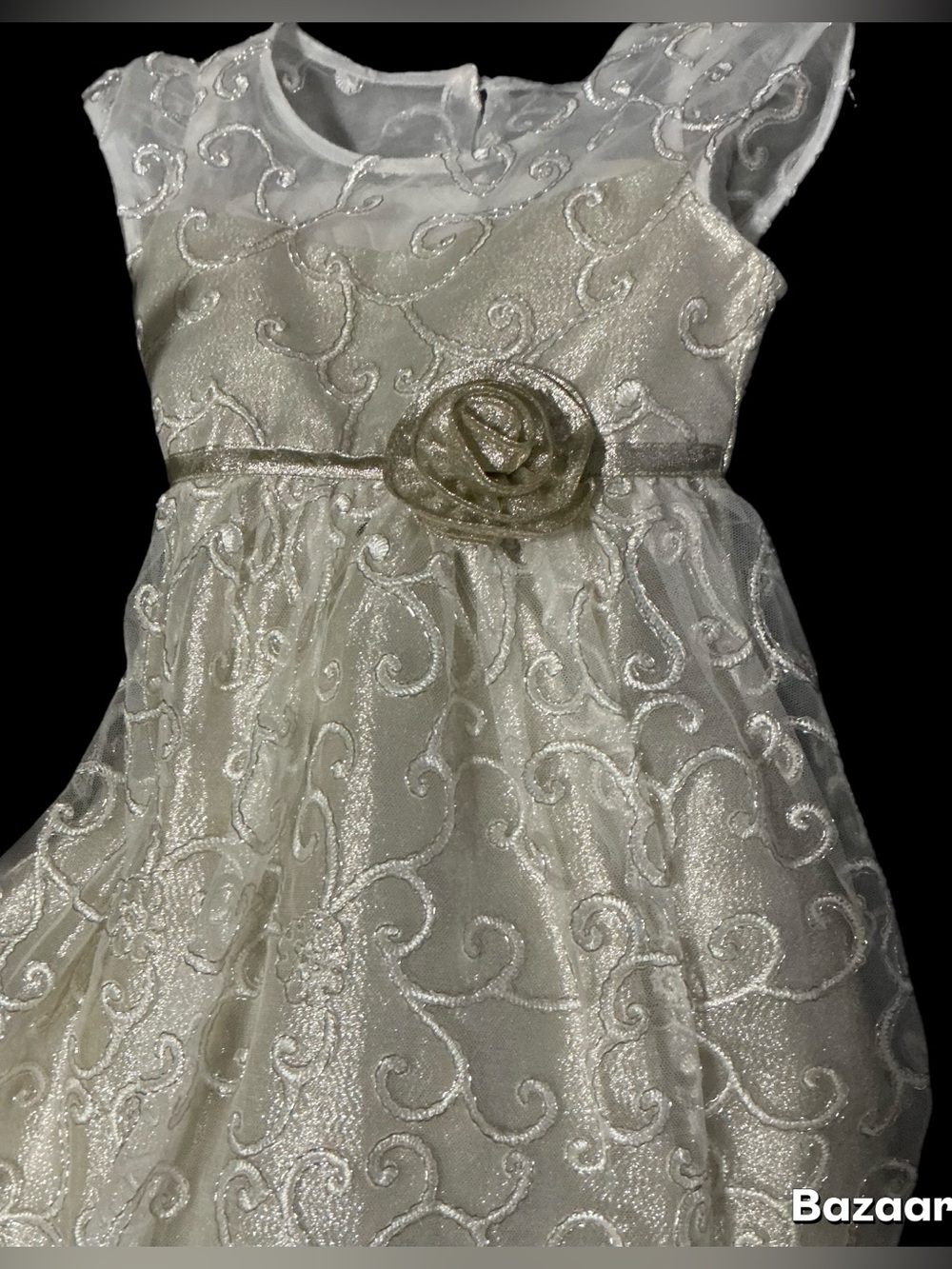 Toddler Girls Silver Gold Glittered Dress Set 3000